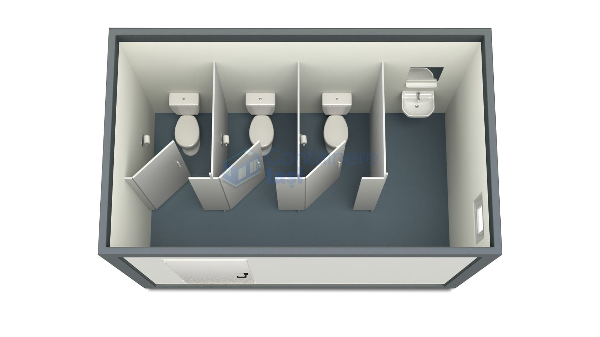 container sanitar iasi 4metri 3wc gri