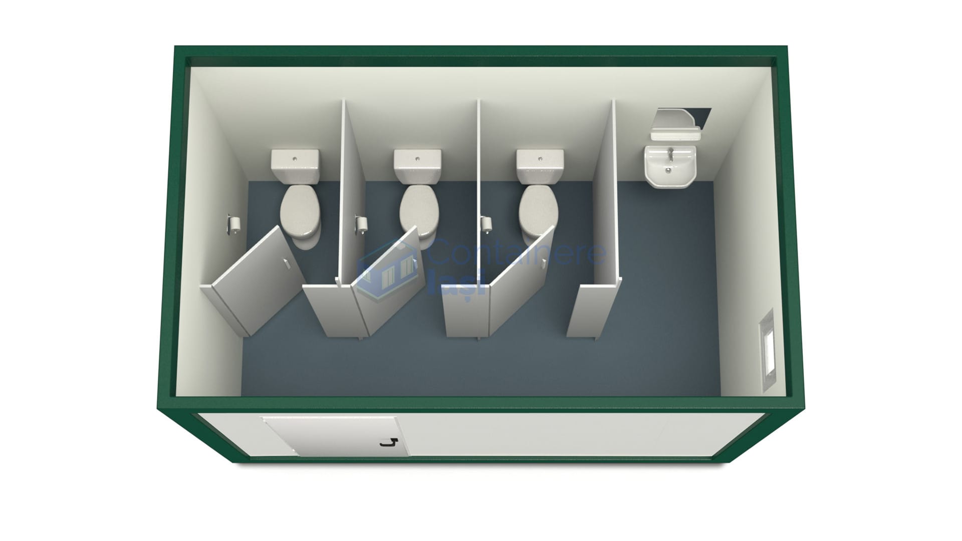 container sanitar iasi 4metri 3wc verde